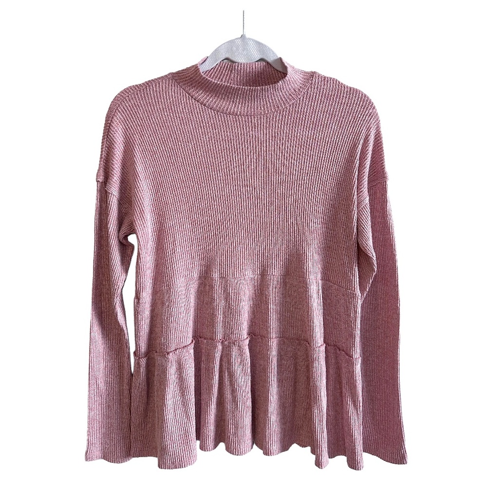 Maurices Ribbed Knit Peplum Mock Neck Sweater